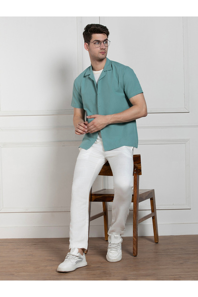 Dennis Lingo By Styli Solid Casual Shirt with Button Placket