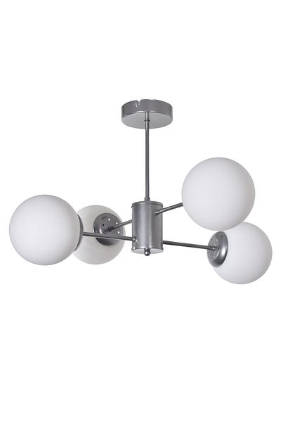 Modavize Seoul Modern Design Living Room Dining Room Kitchen Gray Color White Glass Pendant Lamp 4-Piece Chandelier