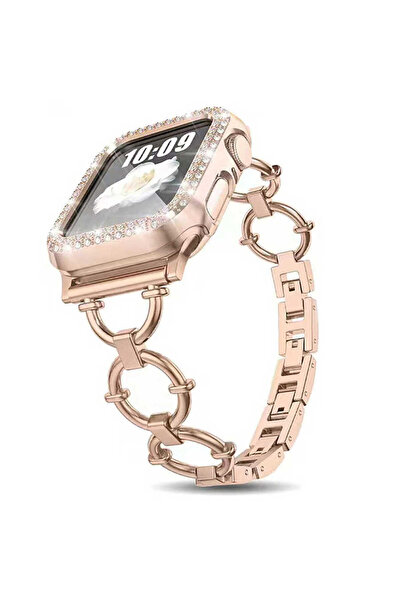 UnDePlus Apple Watch 10/11 Serisi 46mm Kordon Halka Zincir İnce Metal Kordon