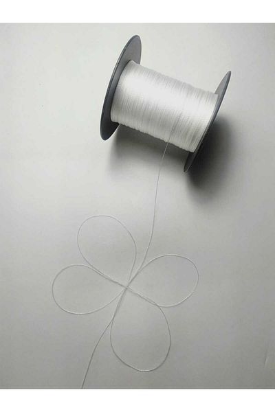 Eskişehir hobi sanat 0,2 mm 100 μέτρα κορδόνι χάντρες προσευχής Λευκό χρώμα (πιο λεπτό κορδόνι χάντρες προσευχής)