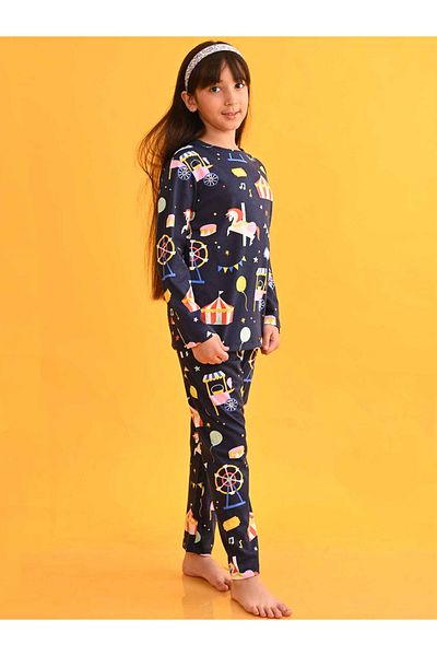 Anthrilo By Styli Carnival Circus Graphic Top & Pyjama Set