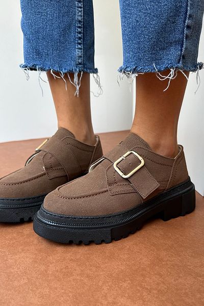 Mupa Shoes Γυναικεία Loafer Παπούτσια καφέ σουέντ