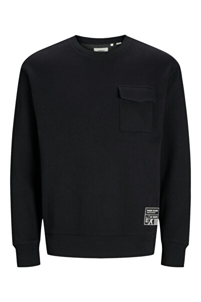 Produkt By Styli Solid Badge Detail Sweatshirt with Flap Pocket
