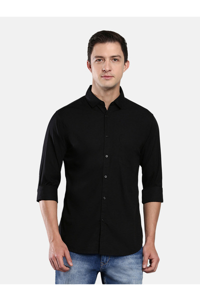 Dennis Lingo By Styli Solid Casual Shirt with Button Placket