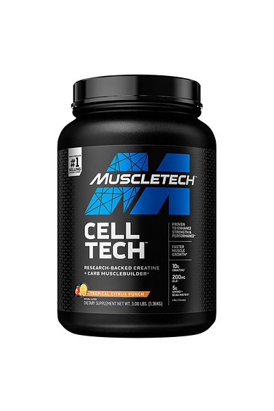 MUSCLETECH Cell Tech Creatine Formula, Tropical Citrus Punch, 3 LB