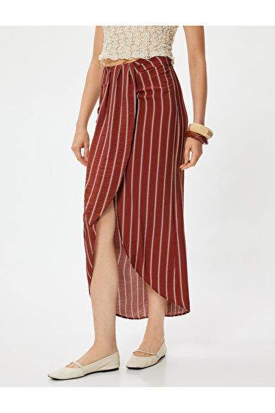 Koton Brown Women's Midi Sarong Skirt