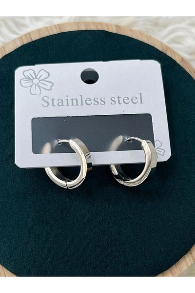 YASİN TOPÇU Steel Silver Earrings