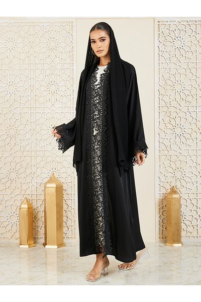 Anthrilo By Styli عباية مطرزة بالدانتيل