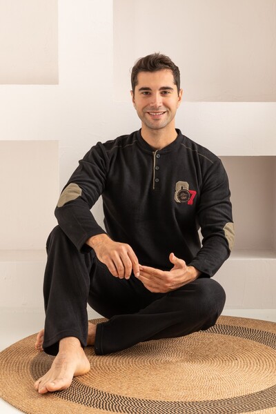 nisaNCa Σετ χειμωνιάτικο ανδρικό φλις πιτζάμα