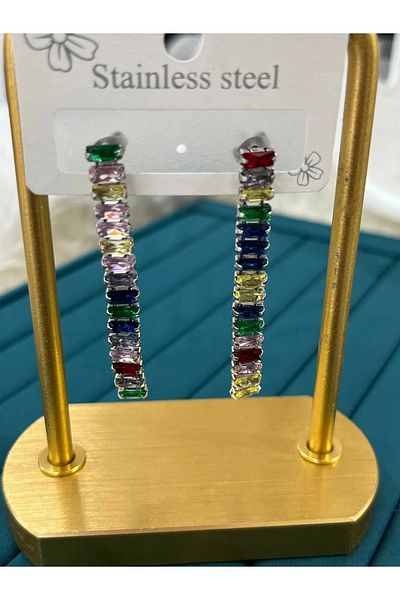 YASİN TOPÇU Steel Silver Earrings