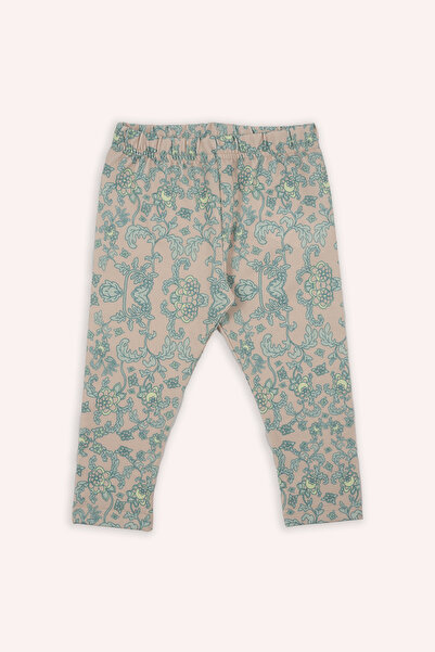 Panço Kız Bebek Baskılı Bej Tayt