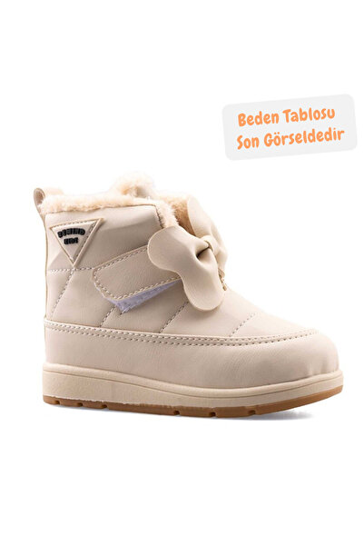 Elma Çocuk İçi Yünlü Kürklü Fiyonk Kurdele Suya Dayanıklı Anatomik Bebek Çocu...