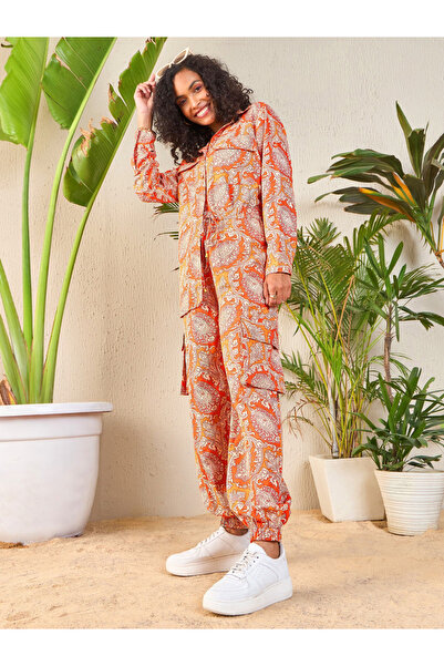Sassafras By Styli All Over Print Longline Shirt & Cargo Joggers Co-Ords