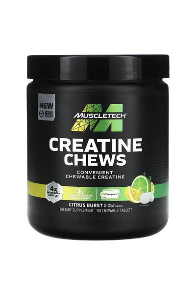 MUSCLETECH Creatine Chews, Citrus, 90 Chewable Tablets