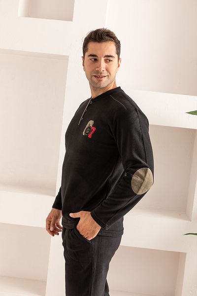 nisaNCa Σετ χειμωνιάτικο ανδρικό φλις πιτζάμα