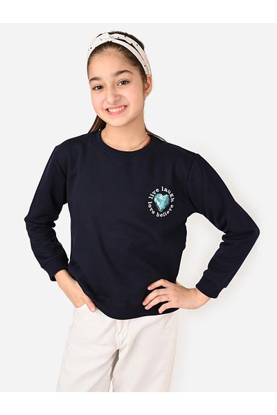 LilPicks By Styli Heart Patch Design Sweatshirt
