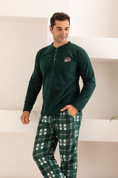 nisaNCa Σετ χειμωνιάτικης ζεστής ανδρικής πιτζάμα Fleece