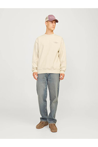 Jack & Jones Jprblachad Branding Sweat Crew Neck Ln Ανδρικό φούτερ 12261386 Καλοκαιρινό άμμο