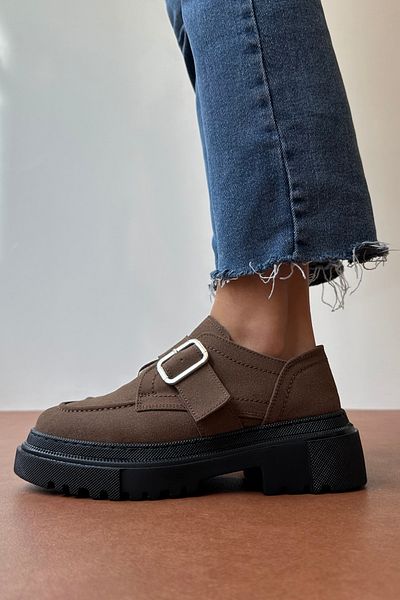 Mupa Shoes Γυναικεία Loafer Παπούτσια καφέ σουέντ