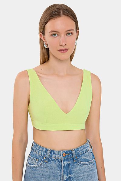 Hiccup Αμάνικο Crop Top με λαιμόκοψη V