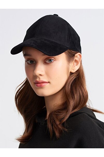 CosmoOutlet Nubuck Look Adjustable Back Unisex Black Color Hat