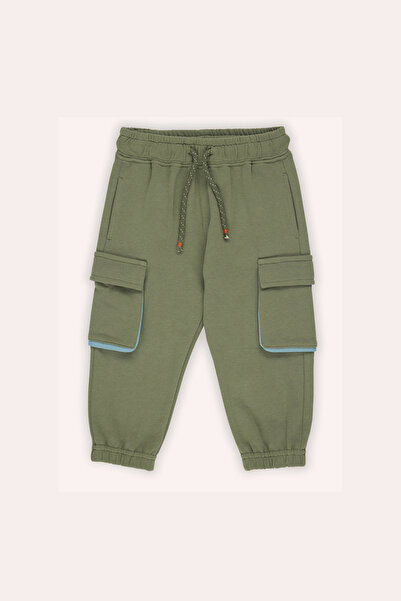 Panço Erkek Bebek Paçası Lastikli Haki Eşofman Alt