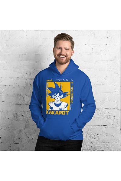 Moda Glo Hanorac unisex cu glugă imprimat Kakarot Dragon Ball z