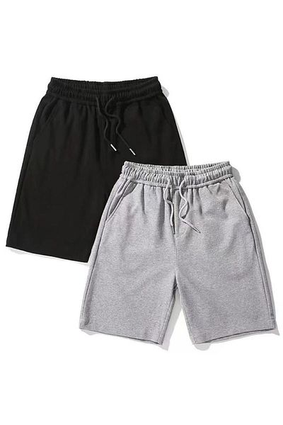 seda Unisex (ΓΥΝΑΙΚΕΙΟ-ΑΝΔΡΙΚΟ) Διπλό Σορτς Μαύρο Γκρι Χρώματα