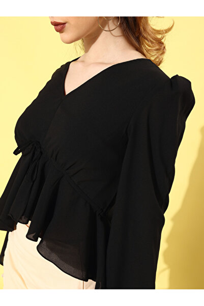 Mish By Styli Peplum Style Tie-Up Detail Top