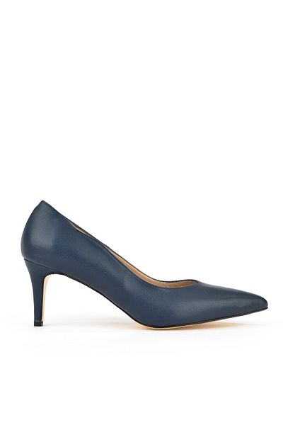 Ziya Pantofi cu toc de damă din piele naturală - bleumarin 1431030 Z25020