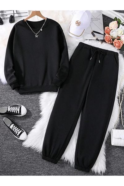 EXPECTED Σετ φόρμας Unisex Crew Neck Basic με δύο κλωστές με ελαστική μέση και πόδι