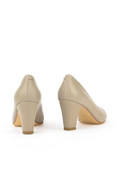 Ziya Genuine Leather Women's Heeled Shoes - 1431030 Z25014 Stone