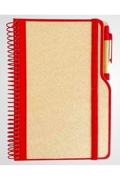 Modellino Kraft Hard Cover 13X21Cm Spiral Stylus Lined A5 Notepad - 1 Piece with Edge Color Options