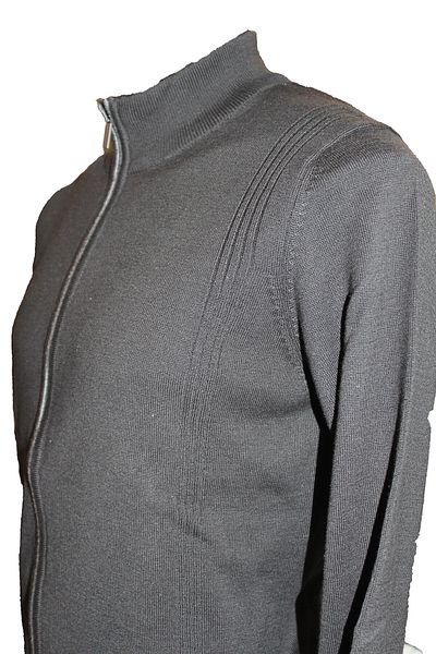 Diandor Men's Zippered Stand Collar Knitwear Cardigan