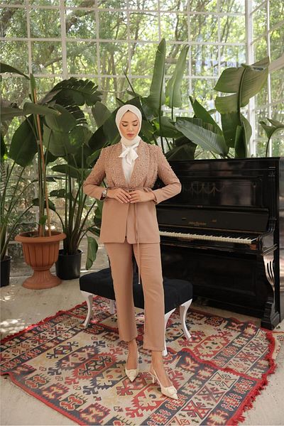 Bwest Beige Pearl Jacket Set - 71193.026