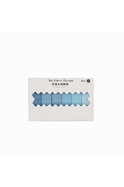 GUGUK 6-Color Blue Washi Tape - Sticky Note (Ggk-Pax001)