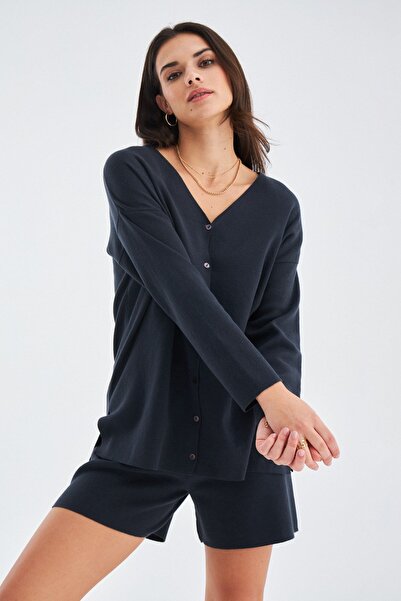 Peraluna %100 Pamuk Kadın Şort - Antrasit