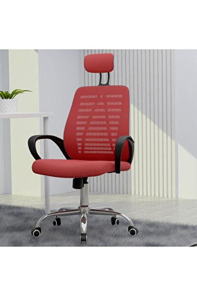 Mahmayi Ergonomic Red Mesh Office Chair - Swivel, Recline, Adjustable Height,...