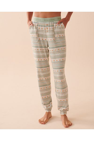 La Vie en Rose Recycled Fibers Fair Isle Fitted Pajama Pants