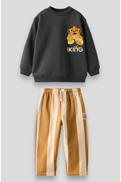 Lolliboomkids New Season Boy's Loved Character Printed Forest Themed Bottom Top Tracksuit Set