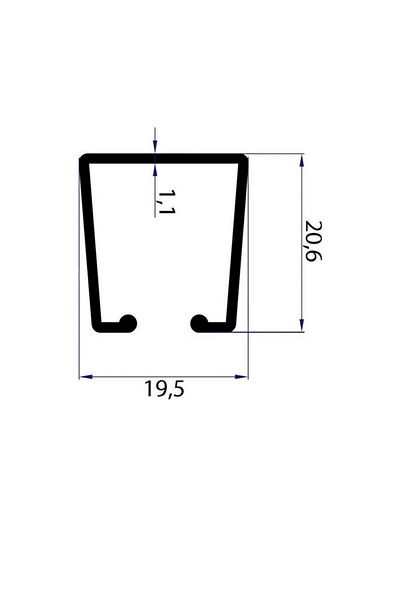 Happys 225 cm Wide Oak Rail - Aluminum Curtain Hanger