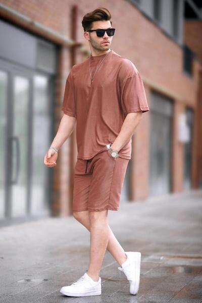 Madmext Ανδρικό σορτς Brown Crew Neck 5949