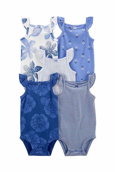 Carter's Baby Girl Sleeveless Bodysuit 5 Pack