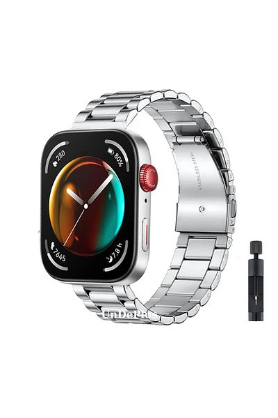 UnDePlus Huawei Watch Fit 4/fit 4 Pro/fit 3 حزام معدني مع مشبك حزام 04 جهاز اختصار