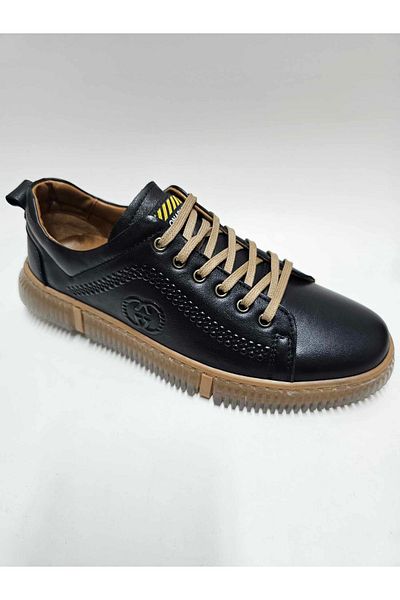 Luis Figo Genuine Leather Number 38-39 Lace-Up Black Skin Men's Shoes