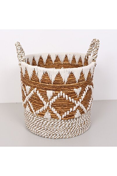 Mylamp Bodrum 36x33x42 cm.  Doğal Abaka El Yapımı Sepet L -