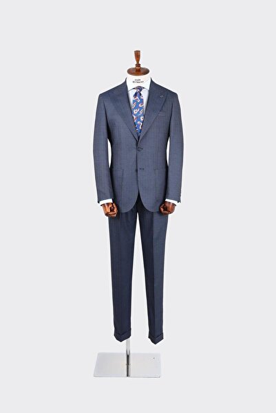 Kadir Büyükkaya Kırlangıç Yaka Pileli Erkek Takım Elbise-KAX1303S