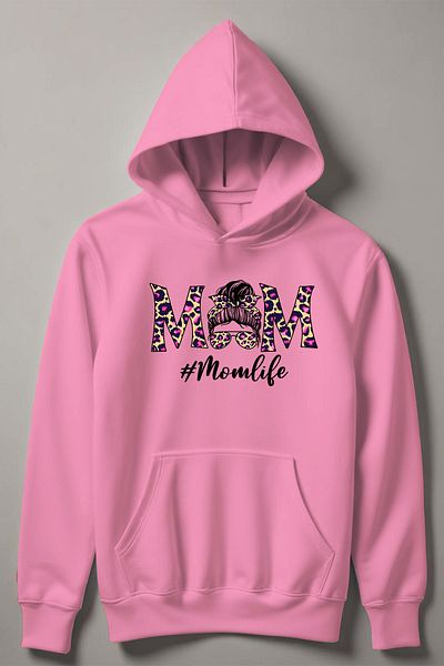 MYADA Leopard Mom Life Printed Hooded Children's Sweatshirt 12432
