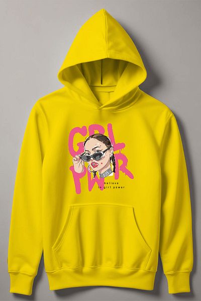 MYADA Детски суитшърт с качулка и принт Girl Power Style 12474