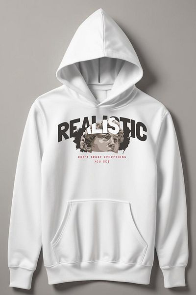 MYADA Hanorac pentru copii cu glugă cu imprimeu Realistic Thinker 12481